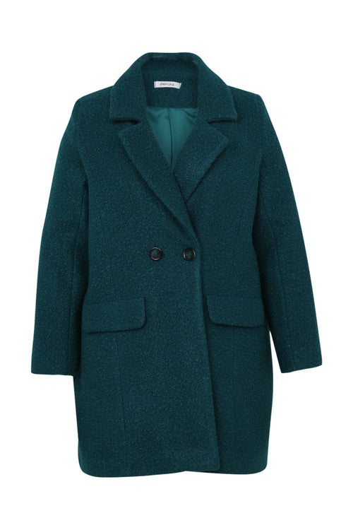 Manteau mi-long uni maille bouclette-Paprika-10