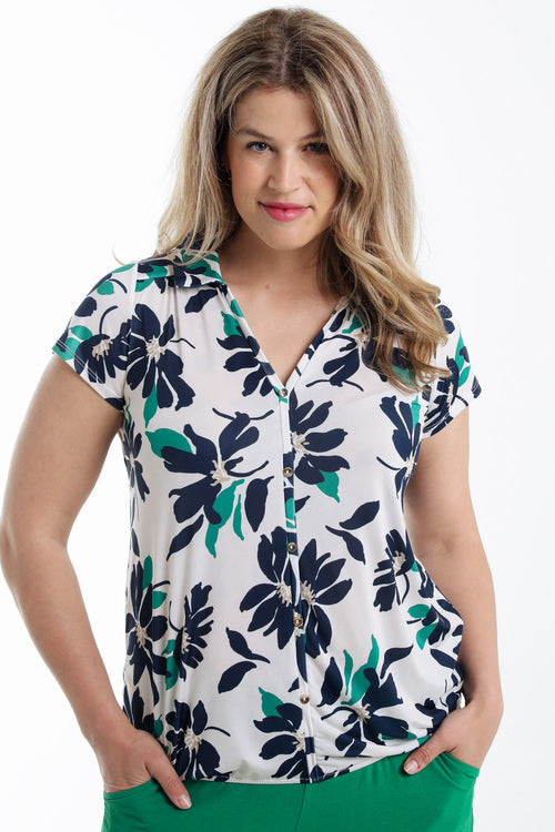 T-shirt imprimé floral-Paprika-1