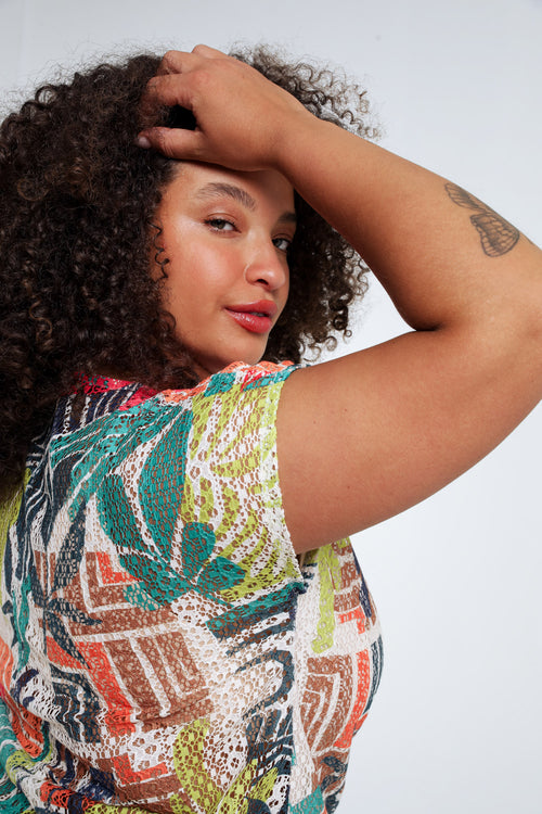 T-shirt imprimé floral-Paprika-6