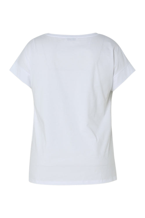 T-shirt en coton uni avec fleurs brodées-Paprika-11
