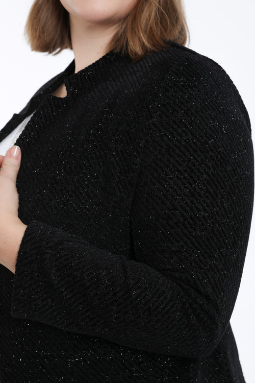 Veste jacquard bicolore avec lurex-Paprika-5