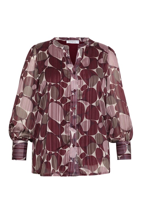 Blouse imprimé ronds avec foil-Paprika-6