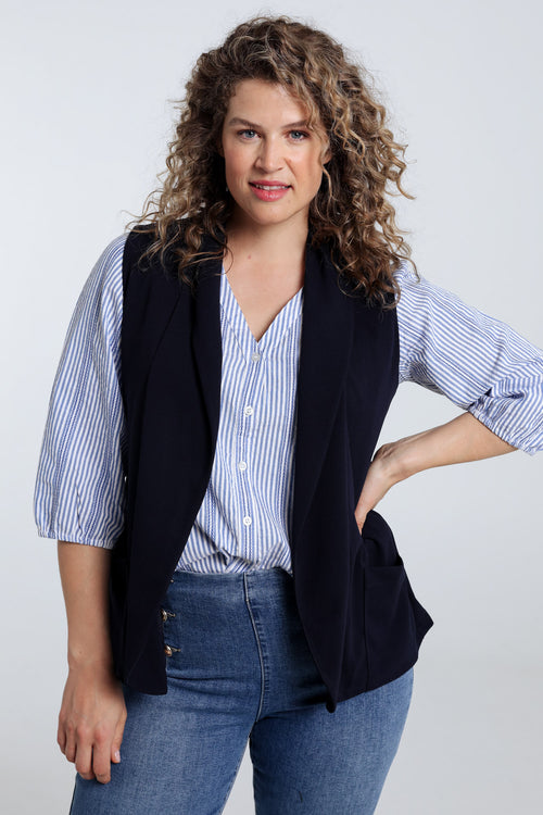 Gilet blazer uni-Paprika-1