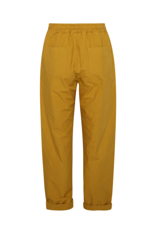 Pantalon boyfit en coton uni avec poches-Paprika-2