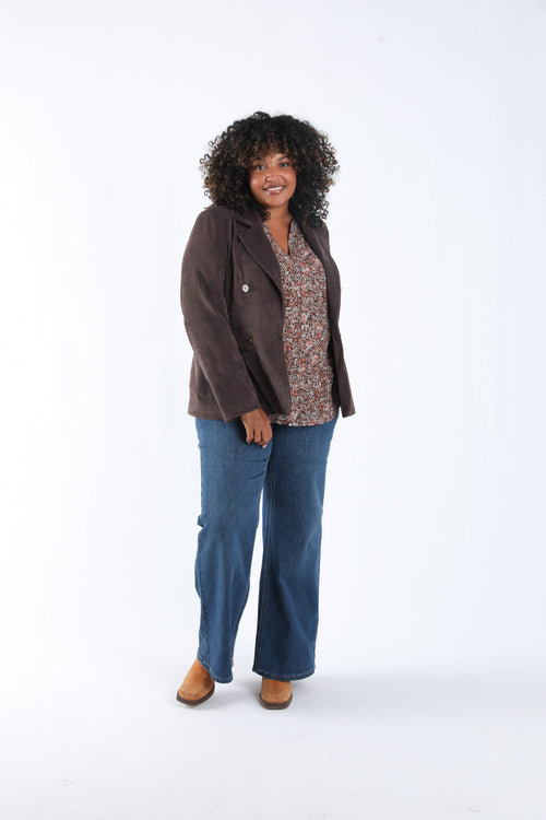 Blazer en velours-Paprika-6