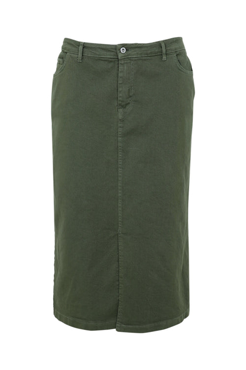 Jupe droite en coton-Paprika-10