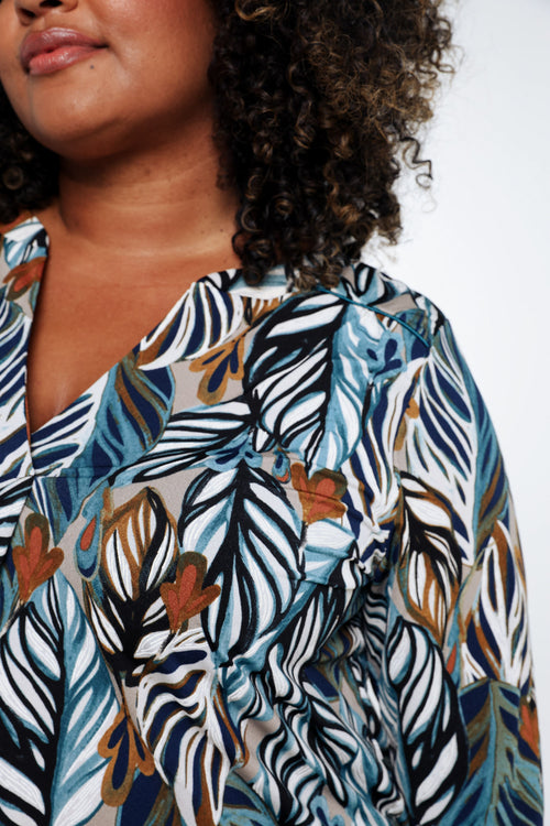 T-shirt plumes en maille gomme-Paprika-4