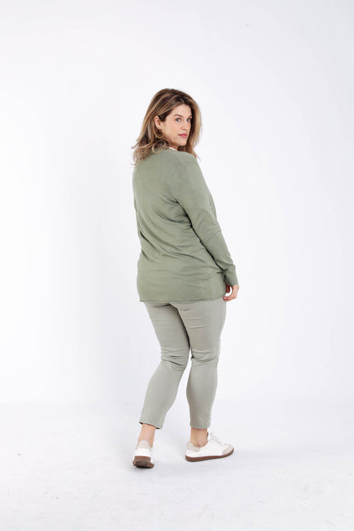 Cardigan fin en viscose uni-Paprika-2