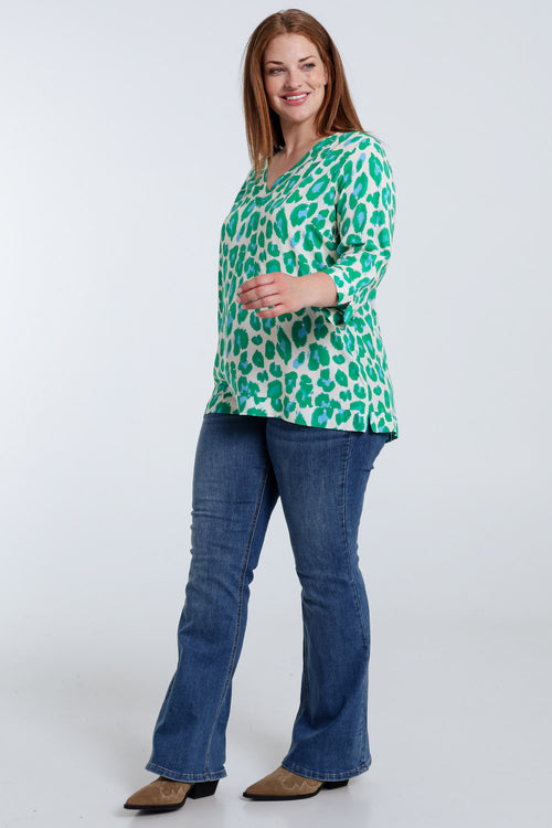 Blouse en viscose imprimé peau de bête-Paprika-8