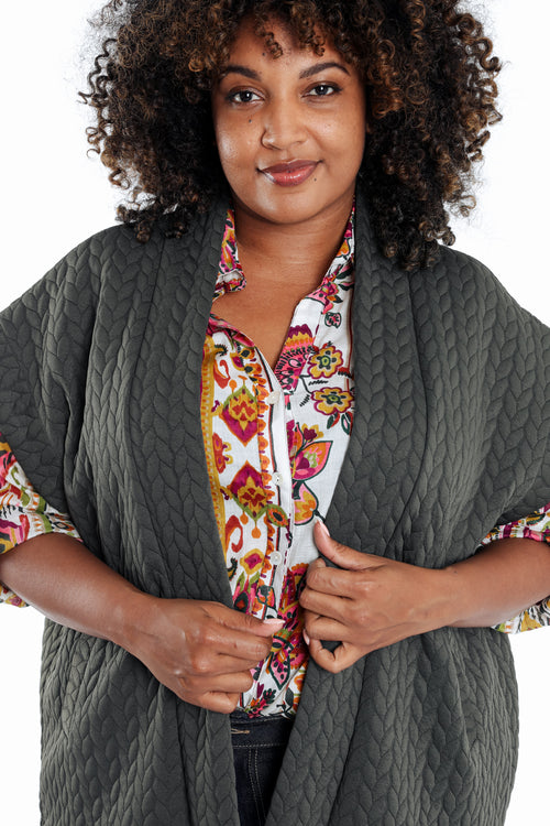 Veste sans manches unie détail tressé-Paprika-7
