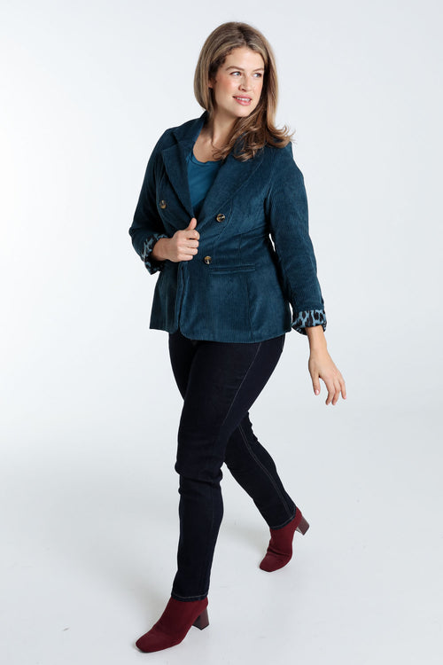 Blazer en velours doublé imprimé peau de bête-Paprika-9