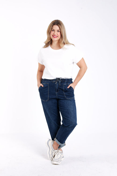 Pantalon chino en jeans-Paprika-7