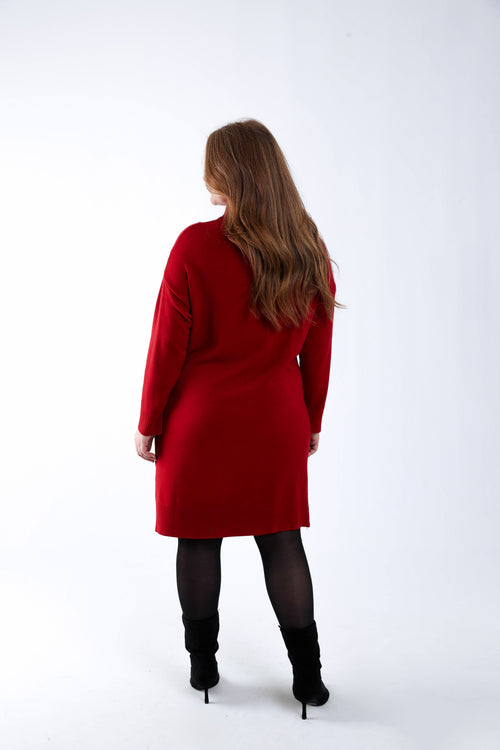 Robe pull unie-Paprika-2