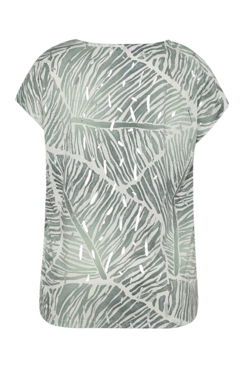 T-shirt imprimé feuilles en foil-Paprika-11