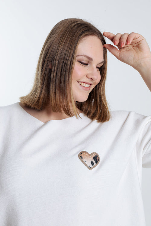 Pull cape uni avec coeur-Paprika-5