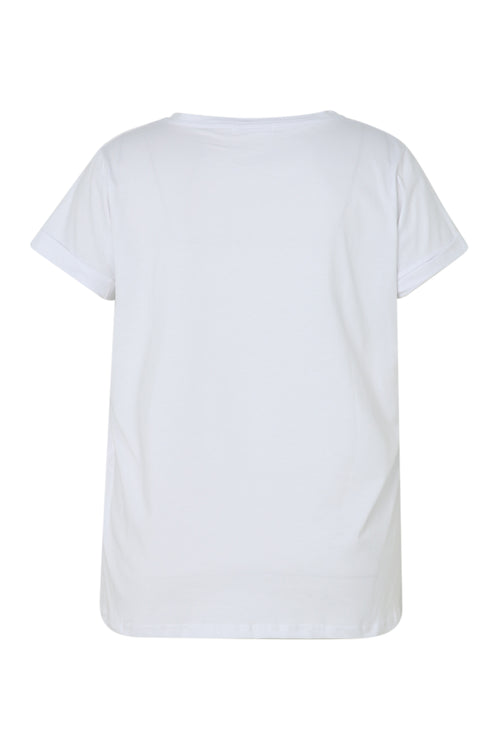 T-shirt en coton uni avec coeur en sequins-Paprika-11