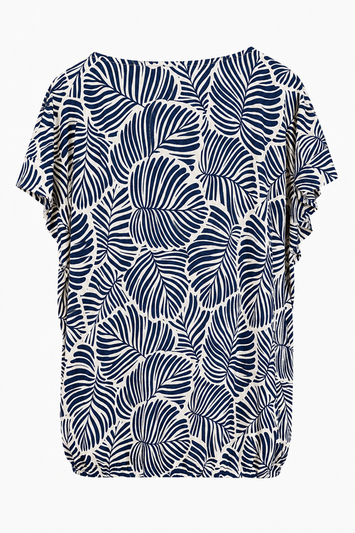 T-shirt en maille froide imprimé feuilles-Paprika-2