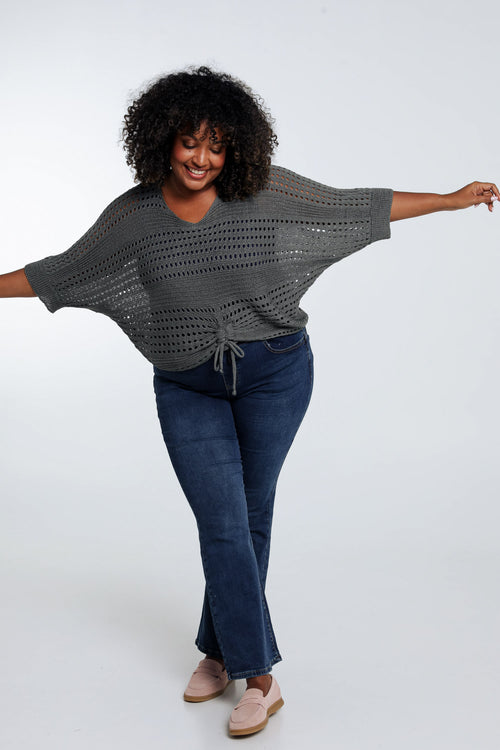 Pull filet rayé en viscose-Paprika-8