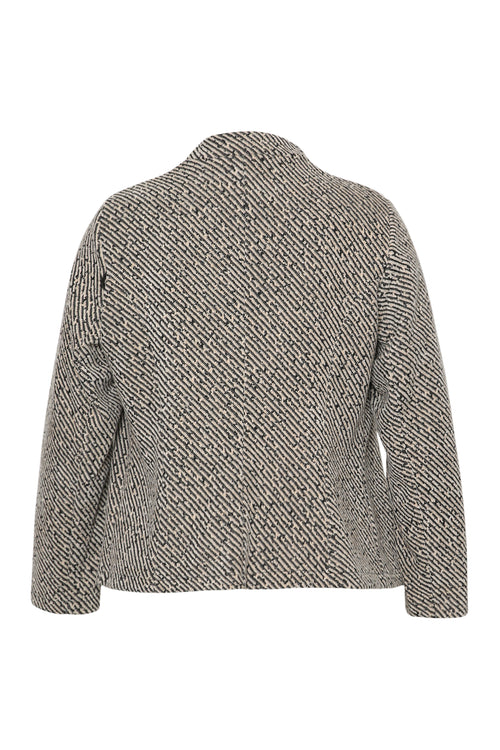 Veste jacquard bicolore avec lurex-Paprika-2