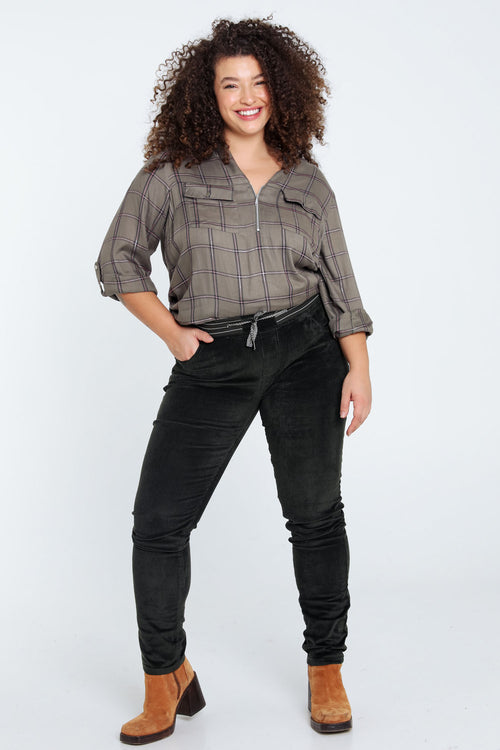 Jegging slim en velours-Paprika-8