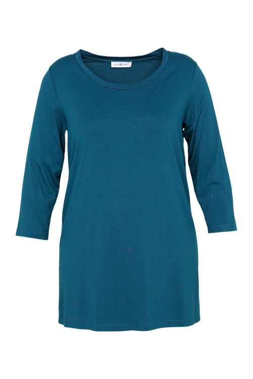 T-shirt basic uni en viscose-Paprika-10