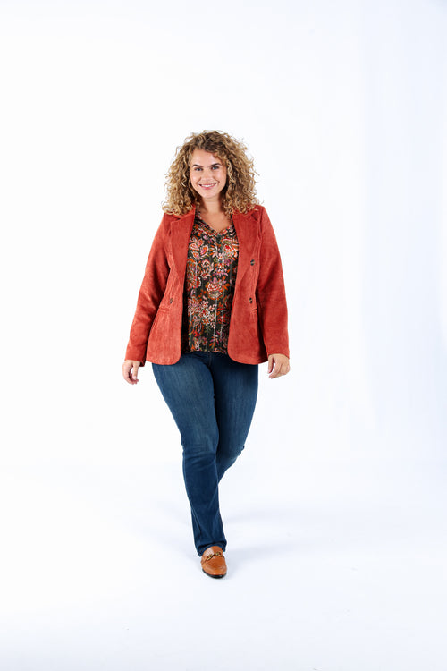 Blazer en velours-Paprika-5