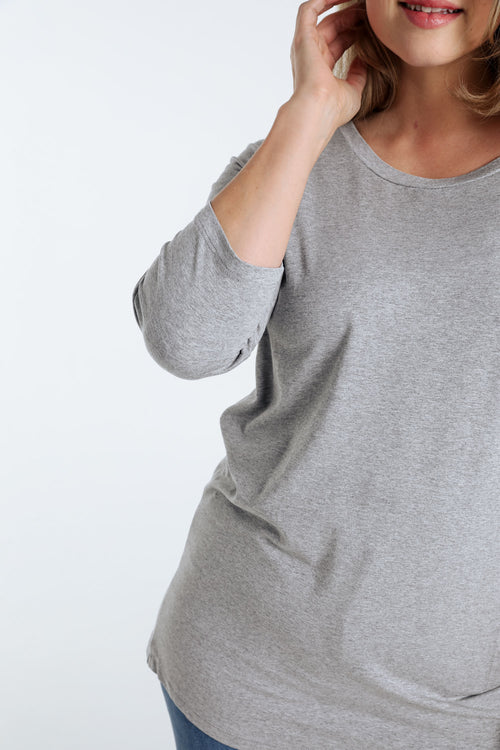 T-shirt basic uni en viscose-Paprika-4