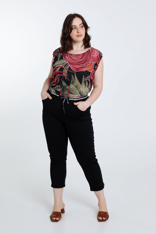 Jegging 3/4 Lolly en coton-Paprika-6