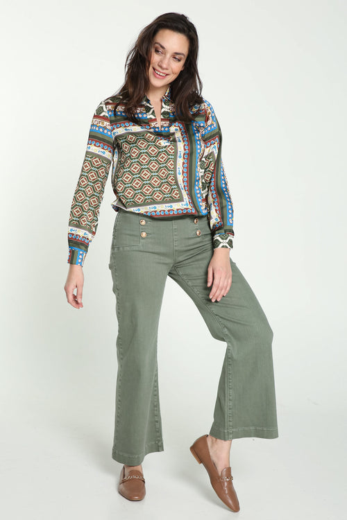 Pantalon Palazzo avec 6 boutons-Paprika-5