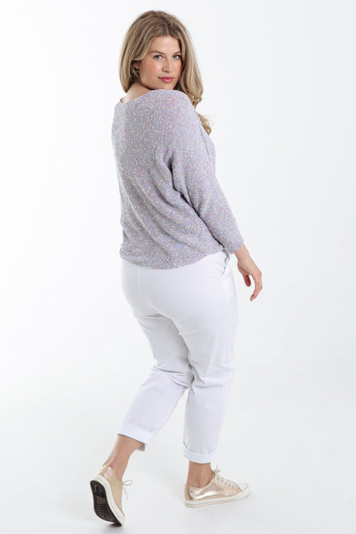 Pull maille fantaisie uni-Paprika-2