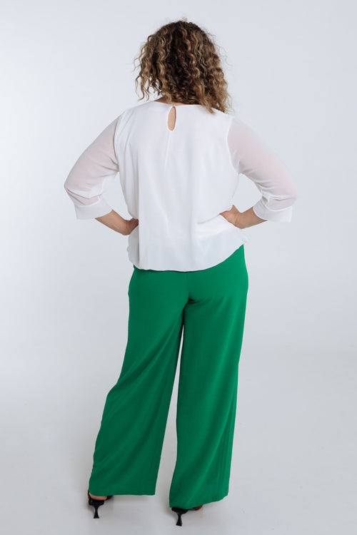 Blouse unie avec bijoux-Paprika-2