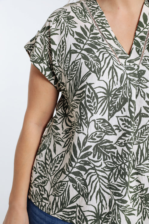 Blouse imprimé feuillage-Paprika-5