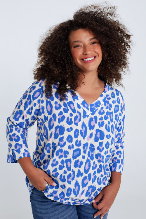 Blouse en viscose imprimé peau de bête-Paprika-3