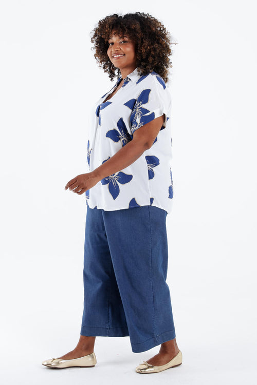 Blouse en viscose imprimé floral-Paprika-7