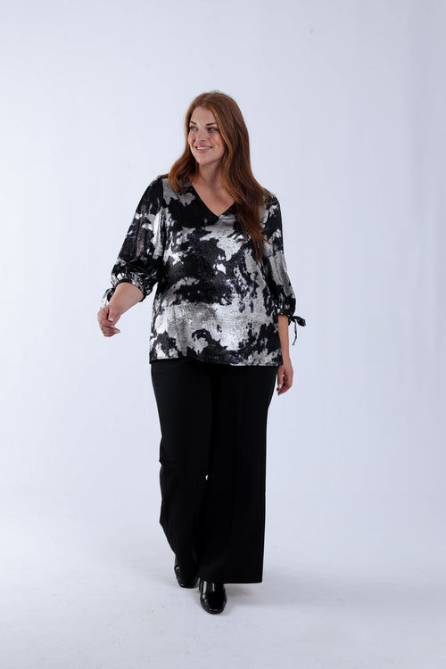 Blouse effet satinée tie&dye-Paprika-7