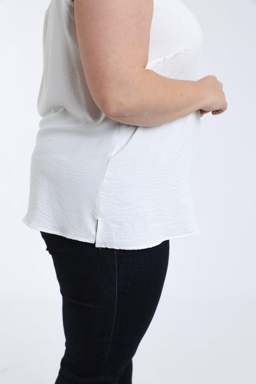 Top uni avec dentelle-Paprika-5