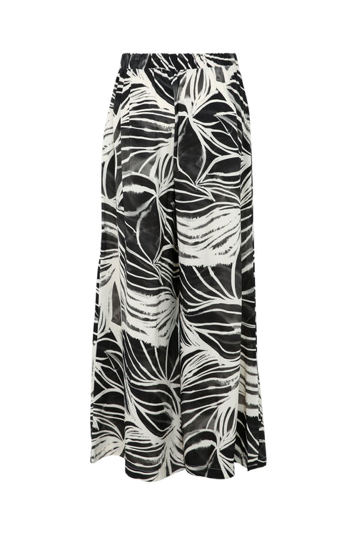 Pantalon feuillage en viscose-Paprika-9