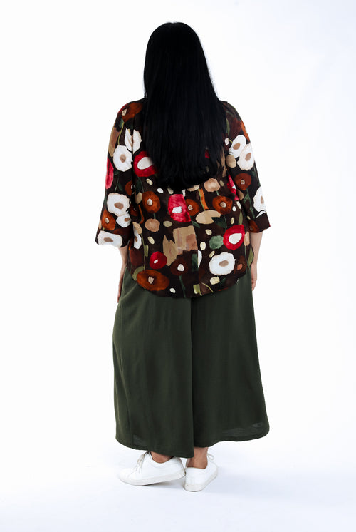 Blouse en viscose imprimé coquelicots-Paprika-2