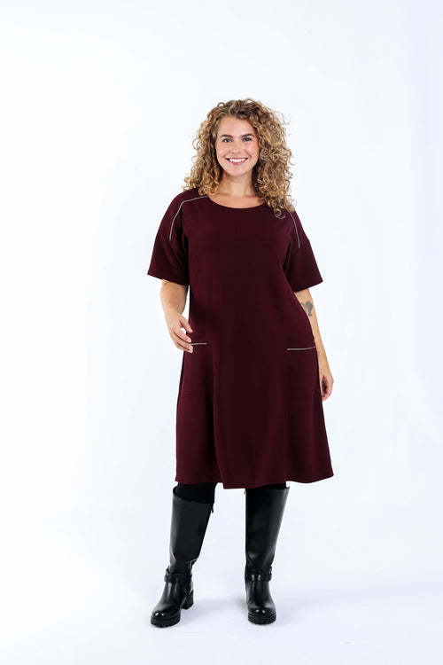Robe courte unie-Paprika-2