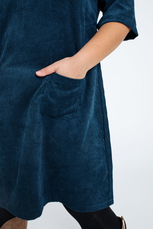 Robe courte unie en velours-Paprika-5