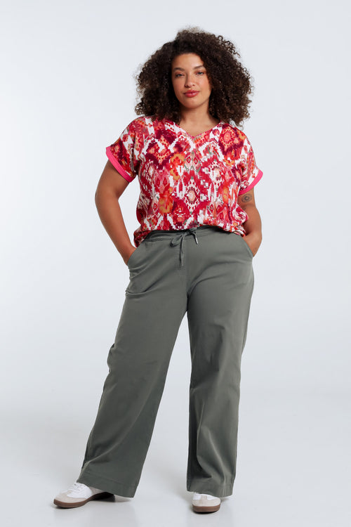 Pantalon chino jambe large uni-Paprika-7