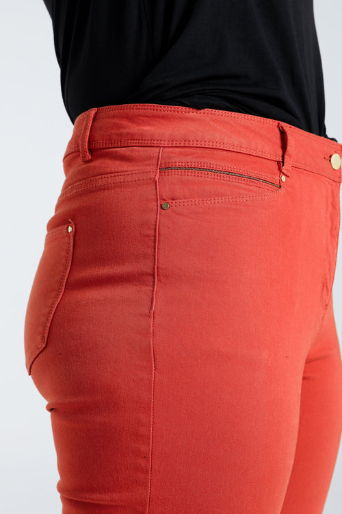 Pantalon Louise 7/8 en coton-Paprika-6