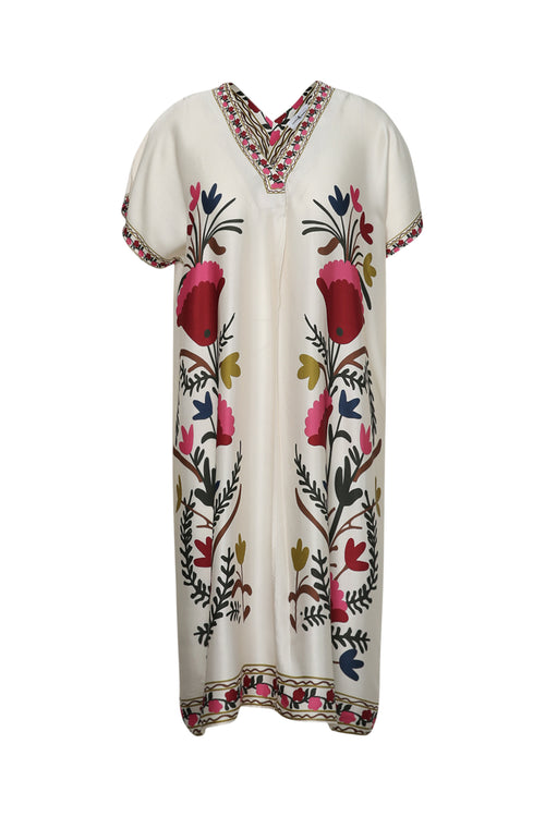 Robe en viscose imprimé folk-Paprika-10
