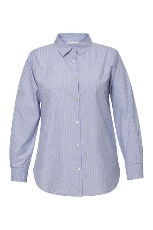 Chemise en popeline rayée et strass-Paprika-7