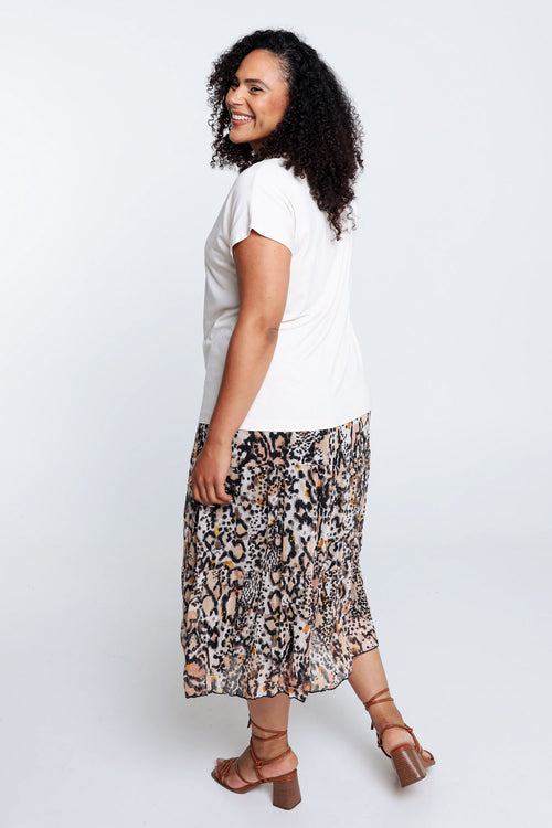 T-shirt uni en viscose-Paprika-2