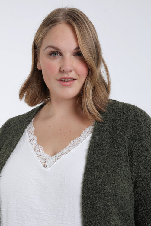 Gilet maille bouclette uni-Paprika-2