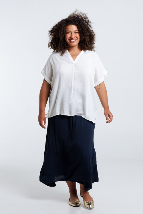 Blouse en viscose rayures lurex-Paprika-9