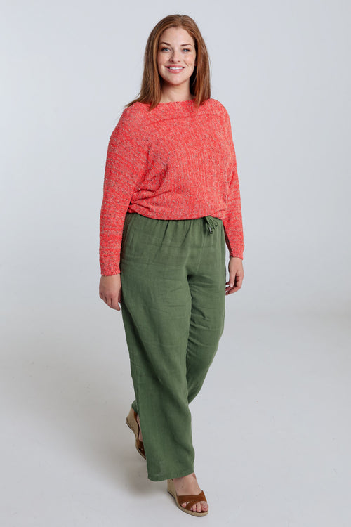 Pull maill fantaisie uni-Paprika-7