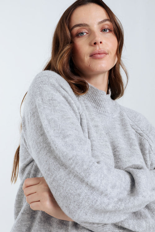 Pull uni avec lurex-Paprika-6