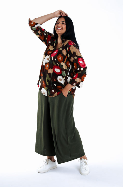 Blouse en viscose imprimé coquelicots-Paprika-7